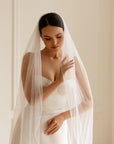 Beaded Edge Wedding Veil Fingertip