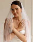 Beaded Edge Wedding Veil Fingertip