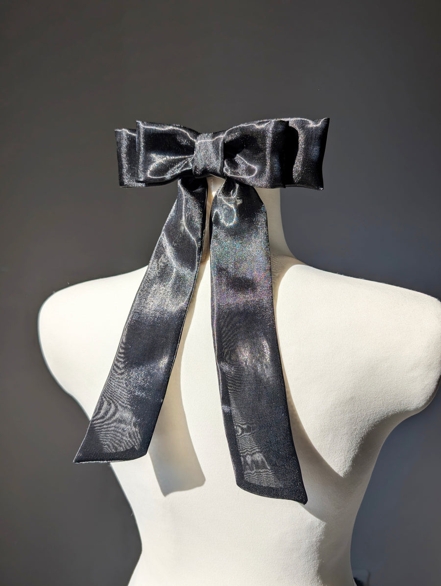 Evening gloves black and bow •  Style Serene