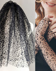 Evening gloves black and veil •  Style Elegance