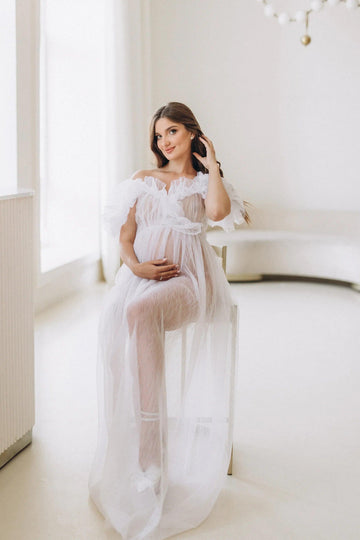 Maternity Boudoir Wedding Dress For Photo Shoot • Style ALICE