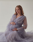 In Stock • Tulle Puffy Maternity Dress With Train • Style PAULA