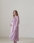 Elegant Silk Chiffon Maternity Dress with Ruffles -  “Emily”